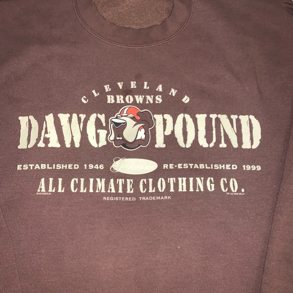 Vintage 1998 Nutmeg Cleveland Browns Dawg Pound Crewneck Sweater - Picture 2 of 6